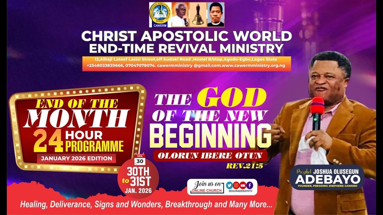 24 HOURS WITH GOD ( EVENING SESSION)  (30/01/2026)