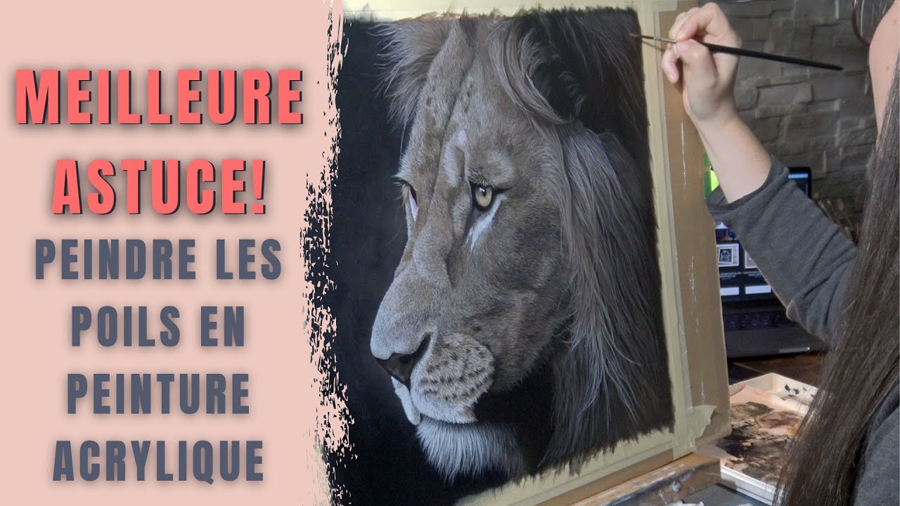 La meilleure astuce pour peindre facilement les poils d'animaux en PEINTURE ACRYLIQUE | L'ARTmoire