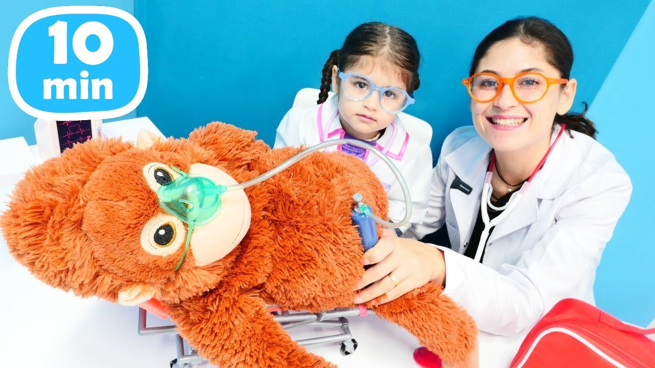 Kim hasta oldu? Herkesi iyileştirelim! Ayşe ve Defne ile doktorculuk oyunları.