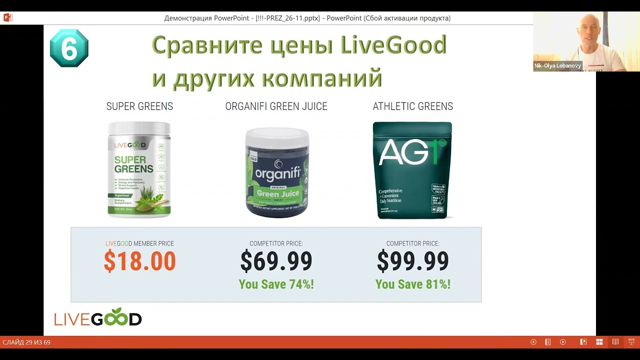 LiveGood -  О продукте здоровья и молодости компании LiveGood