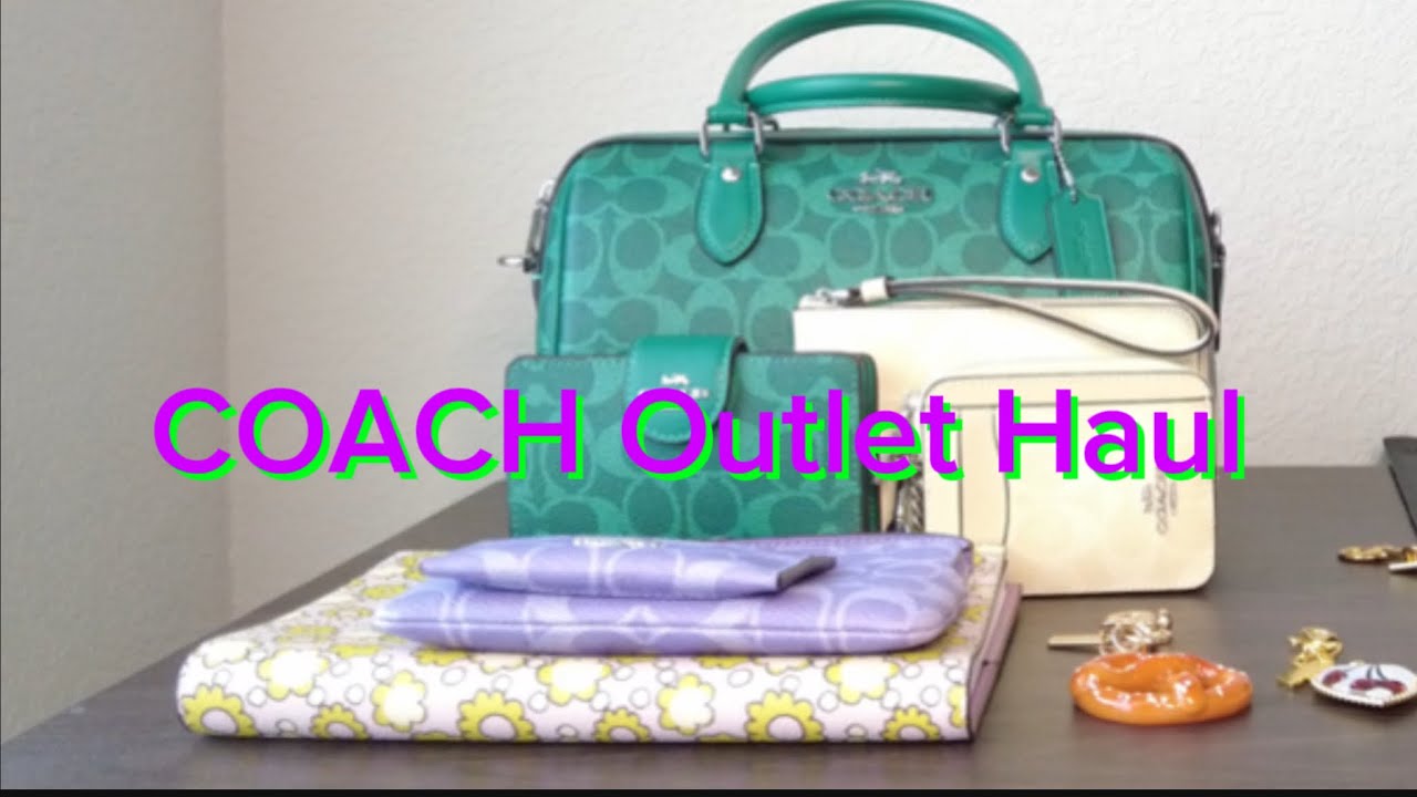 💚💛💜Coach Outlet Haul featuring the new Bright Jade Rowan and  Hay, Iris items 💚💛💜