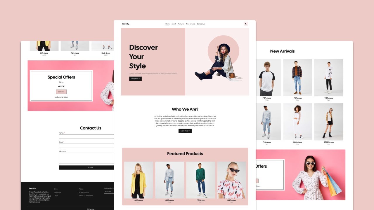Build a Responsive Fashion Store Website with HTML, CSS, and JavaScript  | Step-by-Step Guide