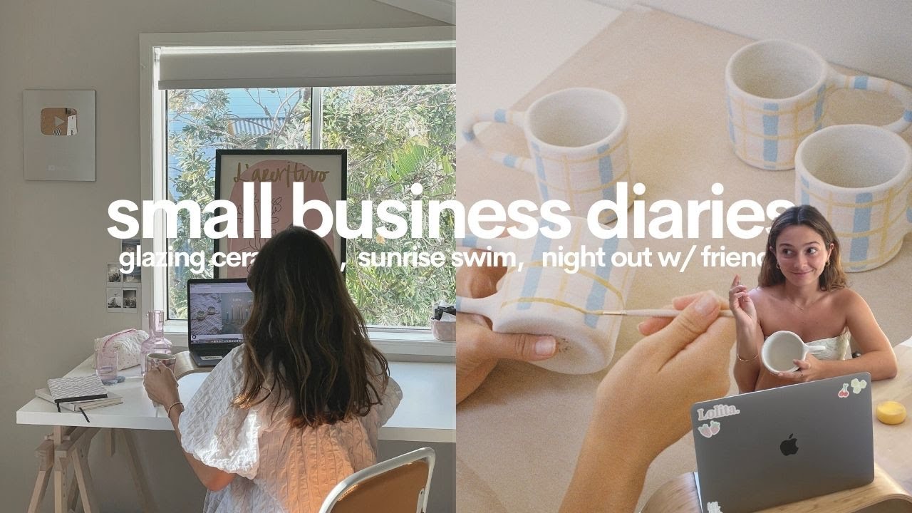 small business diaries 🧸 studio days, glazing ceramics, grwm + night out w/ friends