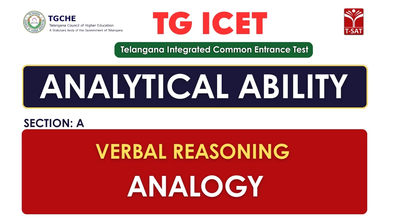 ICET | Analytical Ability (Section-A) : Reasoning(Verbal Reasoning) - Analogy | T-SAT