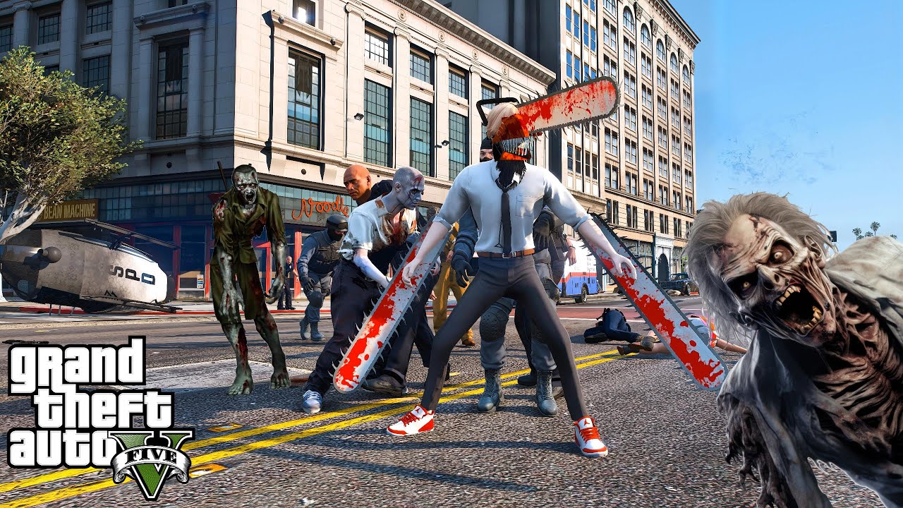 Can Chainsaw Man (Denji) Survive These Zombies? | GTA 5 Mods