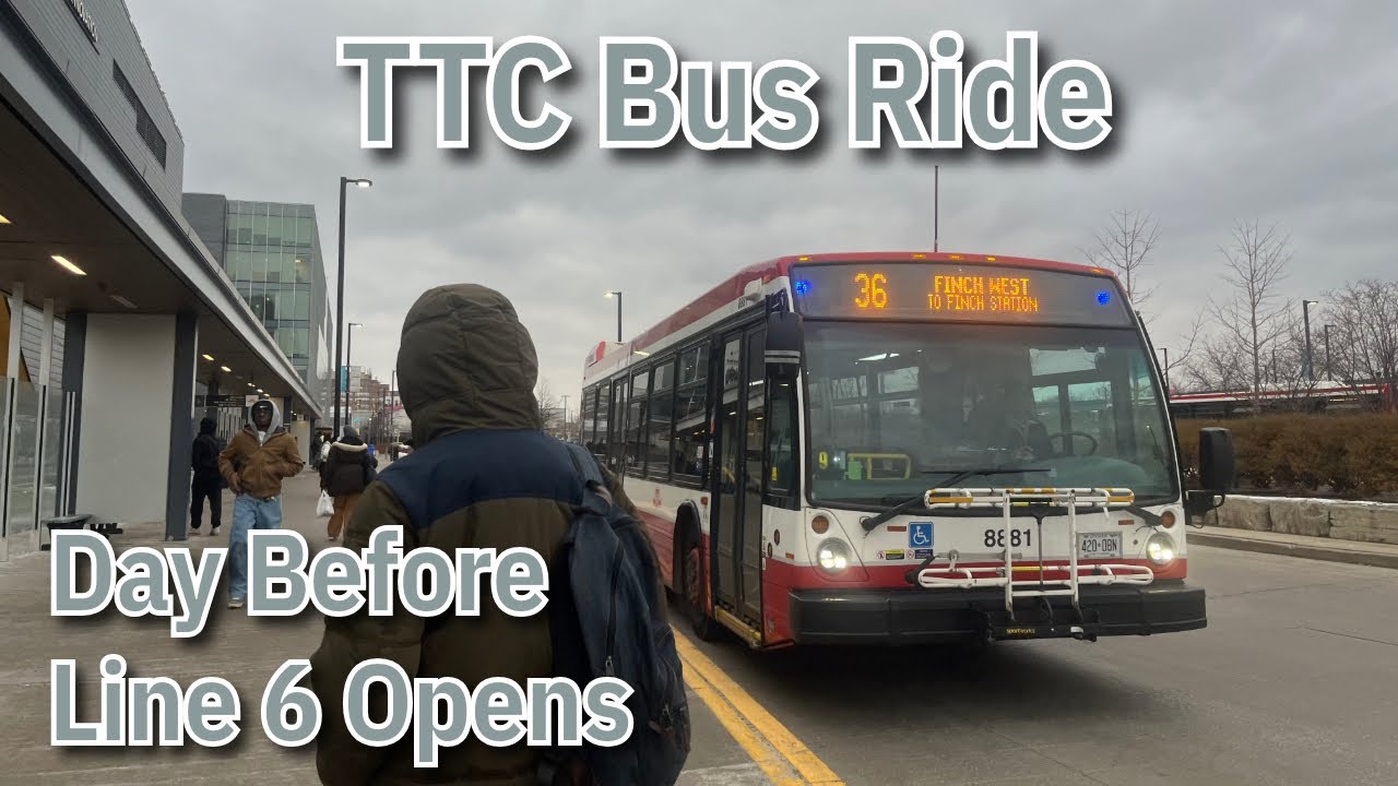 Toronto TTC 36C Finch West Bus Ride Before Line 6 - Humber College to Finch West Station 12/6/2025
