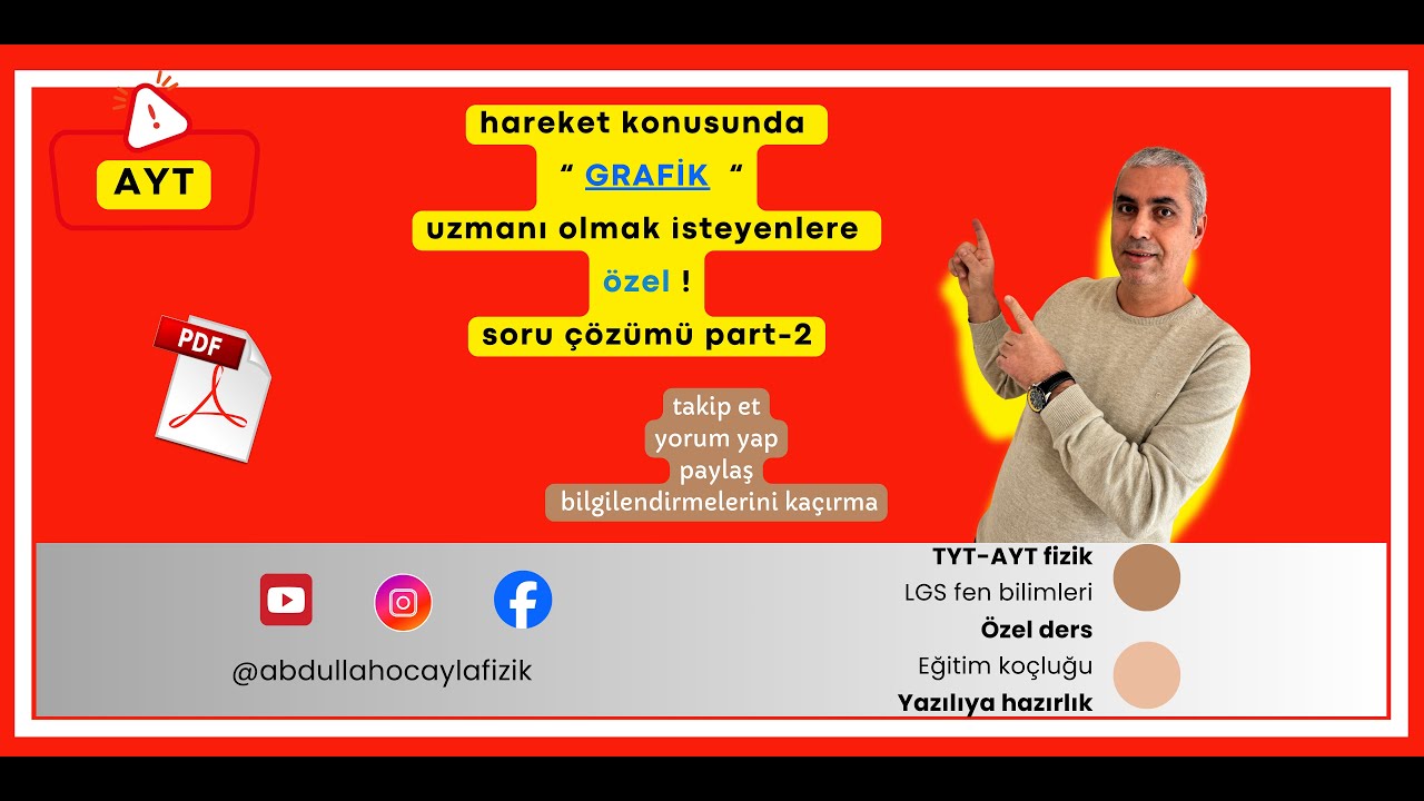 AYTFİZİK  HAREKET | Düzgün Doğrusal Hareket - Grafikler soru çözüm part-2