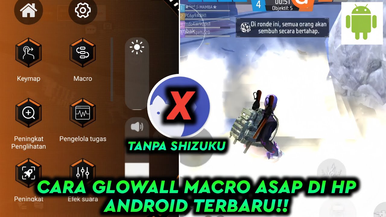 CARA GLOWAL MACRO FREE FIRE DI HP TERBARU 2025 ANTI GHOST TOUCH!! AUTO SERASA MAIN DI PC😳