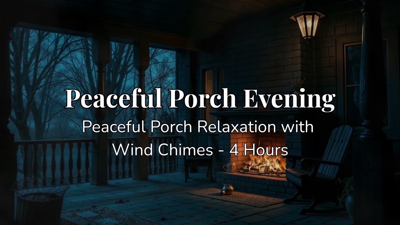 Peaceful Porch Evening 🎐 Wind Chimes, Gentle Breeze & Calm Night Ambience for Sleep (4 Hours)