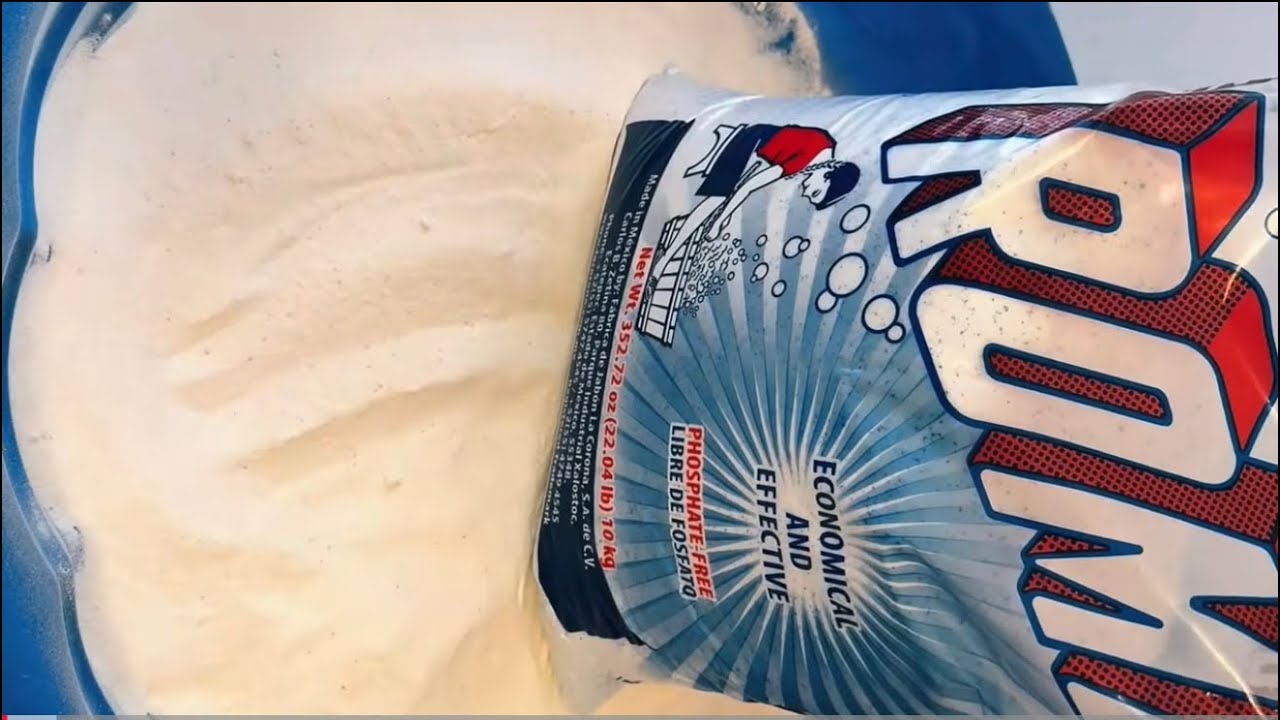 Massive discharge of laundry powders into the Pool suds overload so satisfaying @iluvasmr