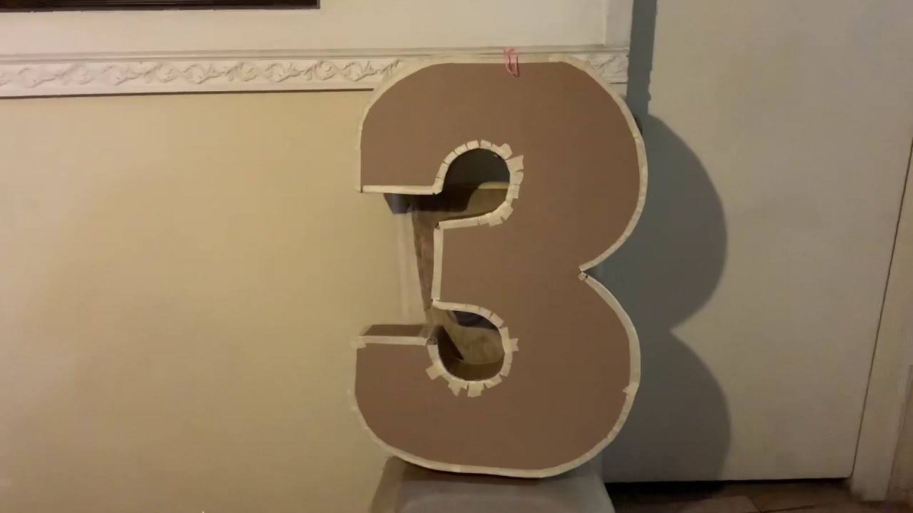 Como hacer armazon del numero 3 para piñata facil