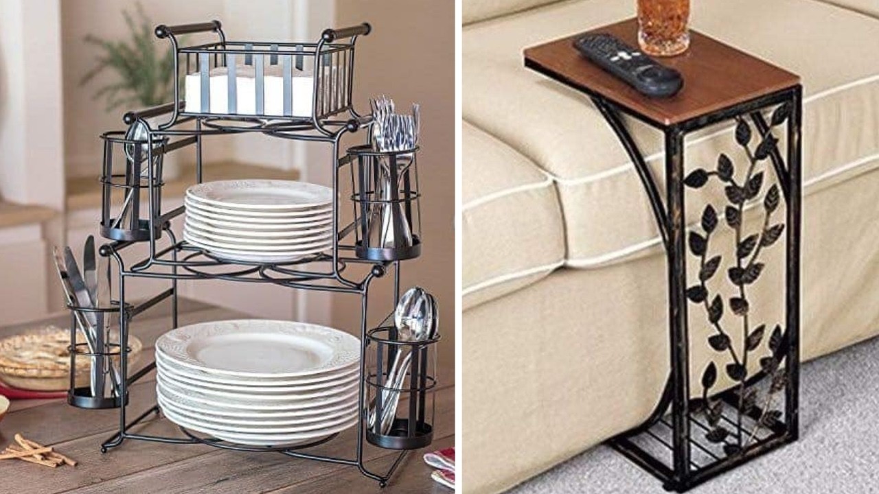 +159 iDEAS de encantadores MUEBLES Y REPISAS de HIERRO FORJADO que combinan elegancia y durabilidad