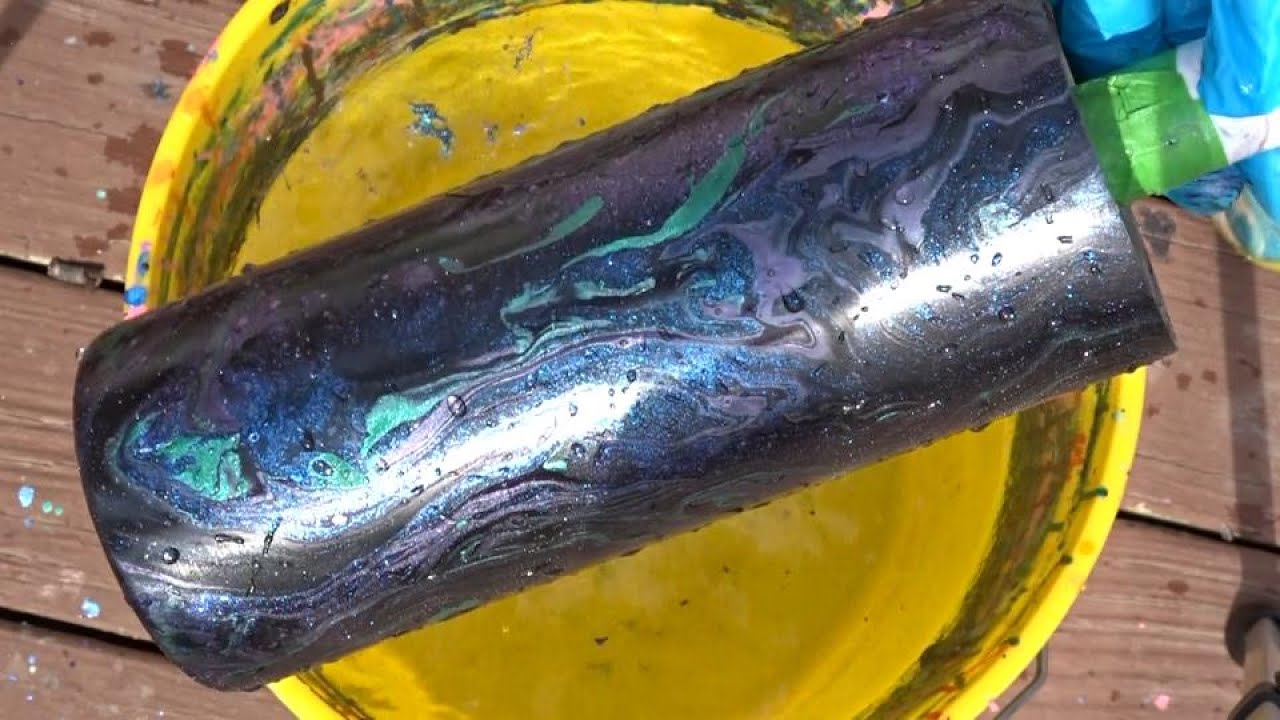 Hydro-Dipping Black Tumbler + Rainbow Printable Vinyl