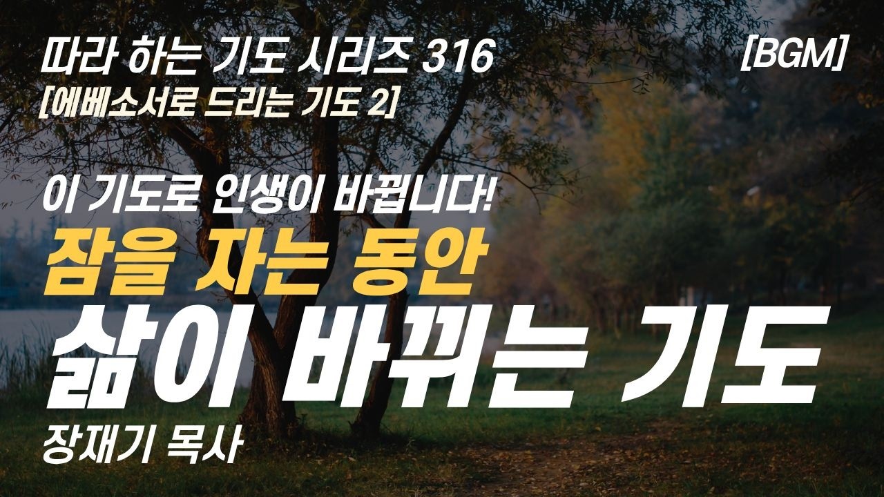 이 기도 하나로 인생이 바뀝니다. 삶이 바뀌는 기도 에베소서로 드리는 기도 2, 잠자며 듣는 기도, 따라하는 기도시리즈 316 장재기 목사