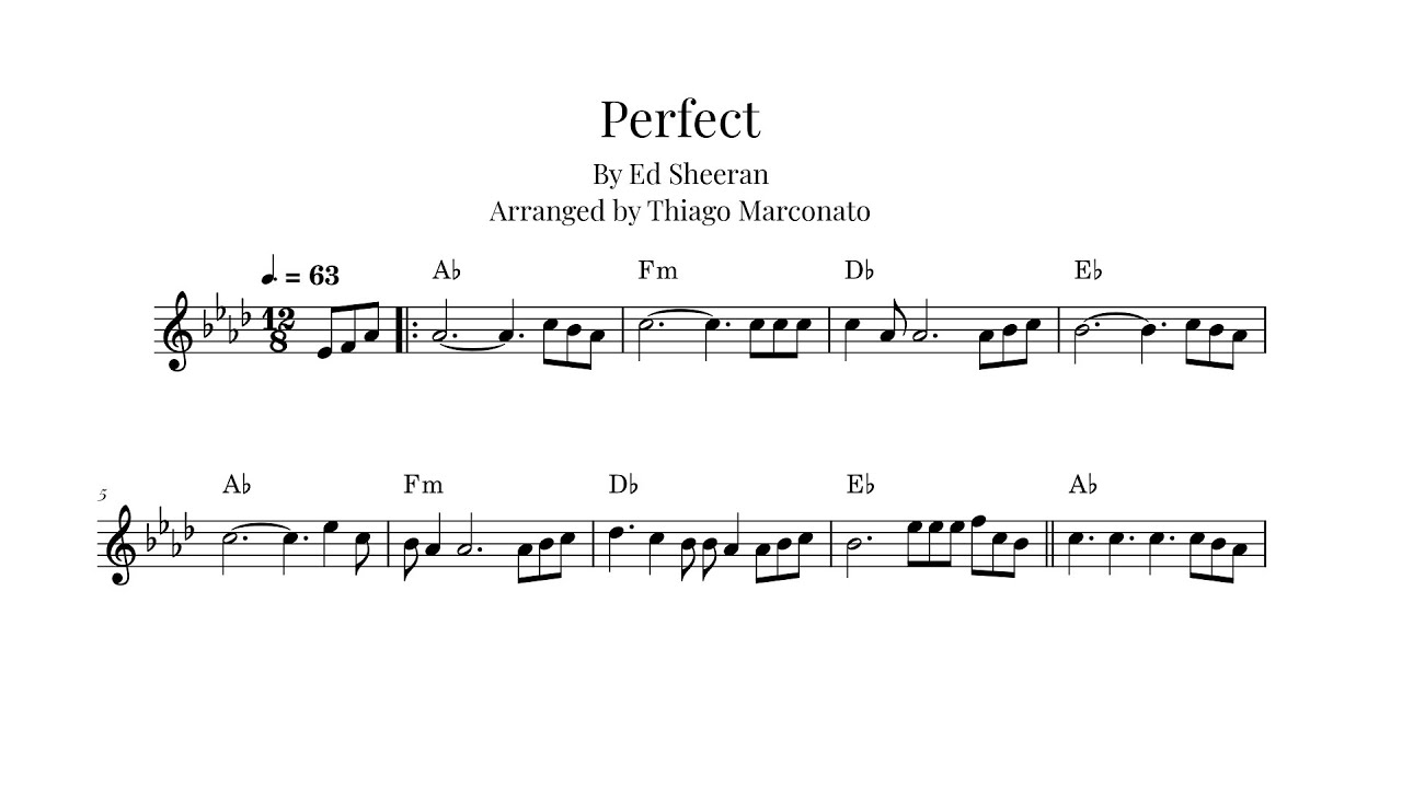 PERFECT (Ed Sheeran) | Lead sheet