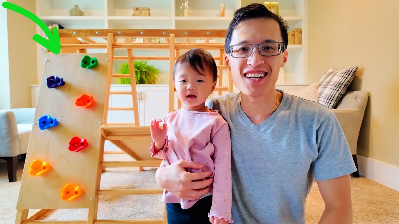 Indoor Jungle Gym for Kids 7-in-1 Wooden Montessori Playset | Perfect Indoor Playground for Toddlers
