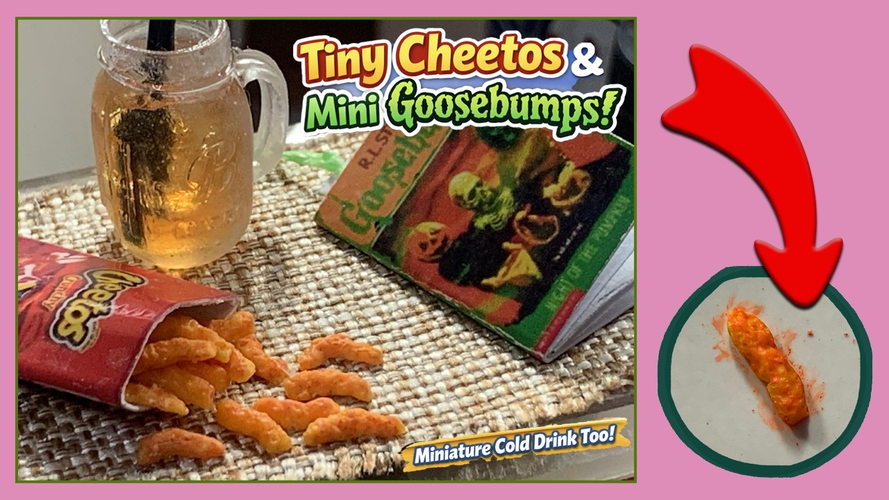 Mini Cheetos, Goosebumps Book & Ice Cold Drink Tutorial #diyminiatures #miniatureartandcraft