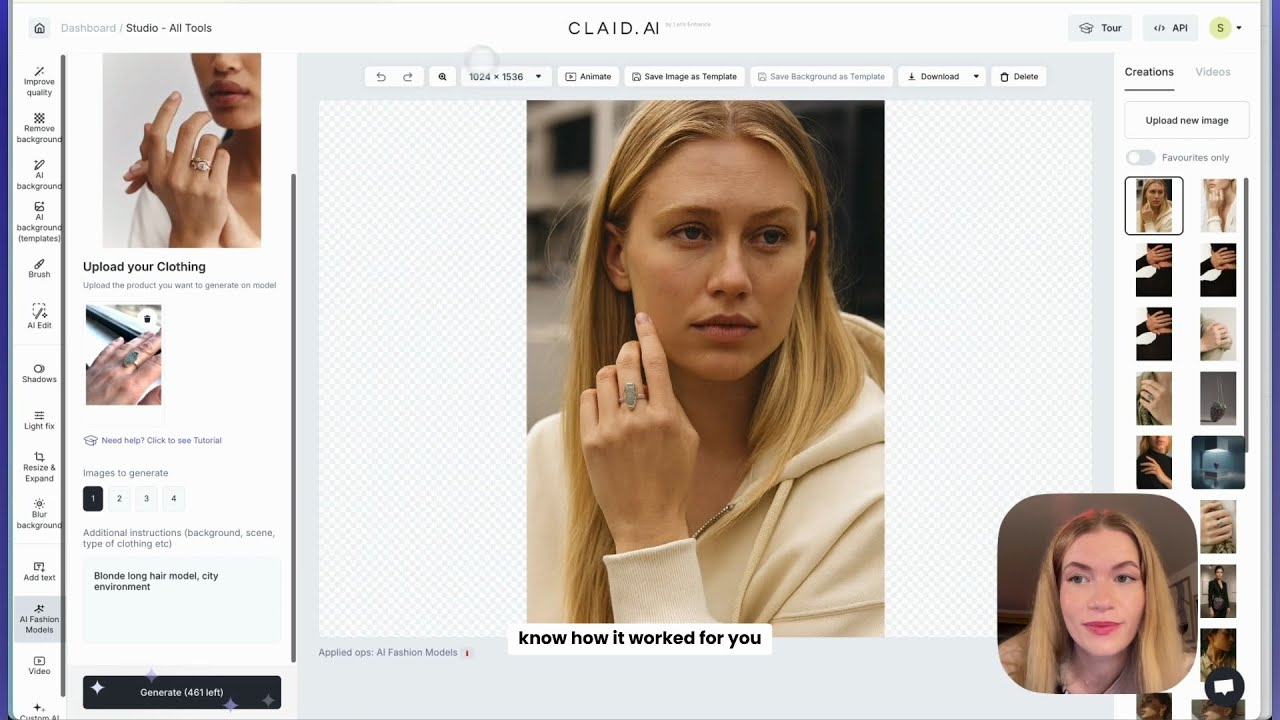 Jewelry product photography with AI: Ring to model in 1 min | Claid
