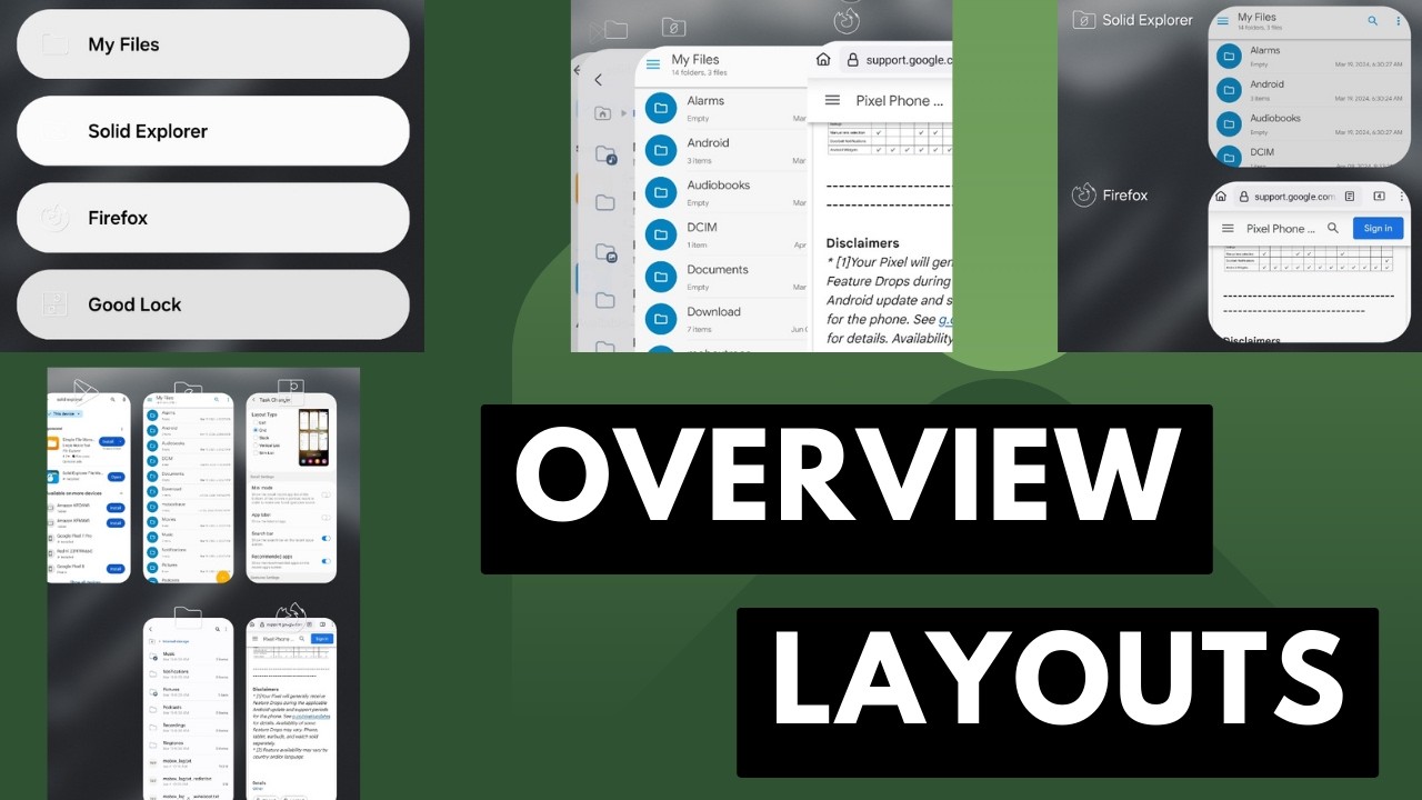 Samsung Galaxy One UI - How to Change the Style of the Recents Apps Page? Overview Screen Layouts