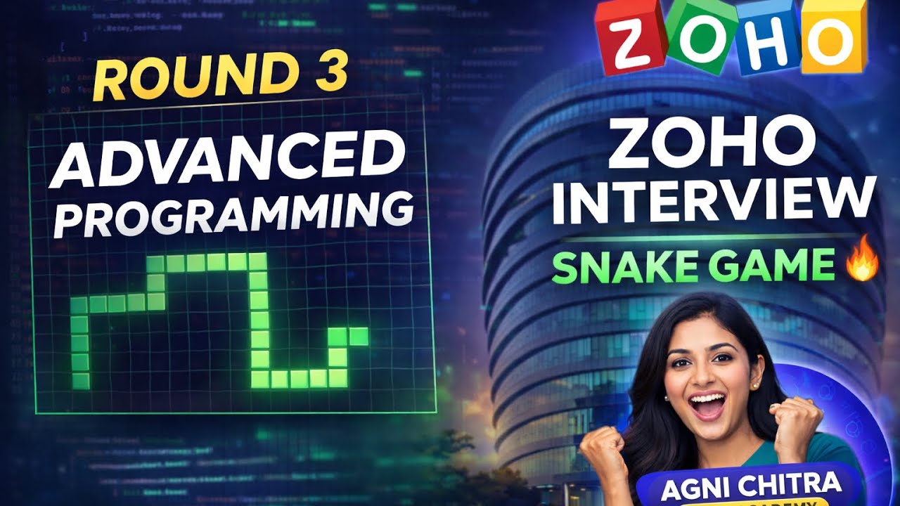 ZOHO Round 3 Snake Game Solution🐍☕️ | Advanced Programming Interview Question 💻🔥@Agni_dev_hub 