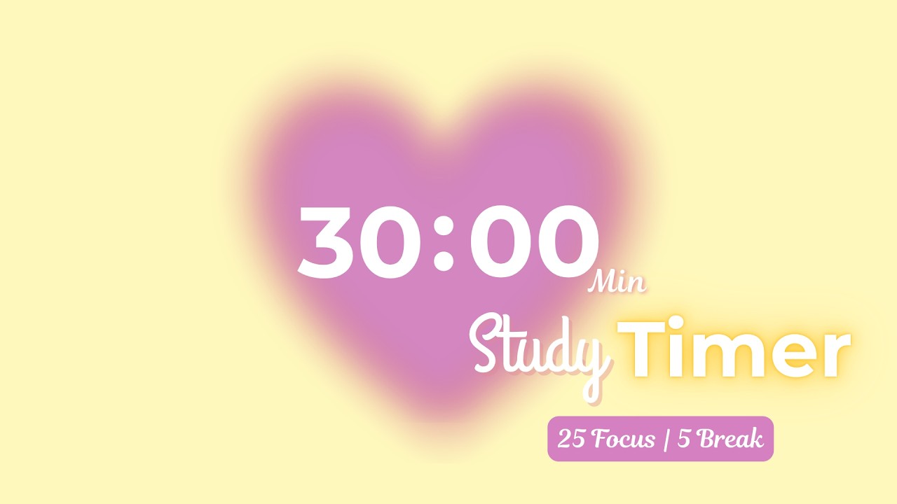 Study with Me 💗 | 30 Minute Pomodoro Study Timer (25/5) ✨