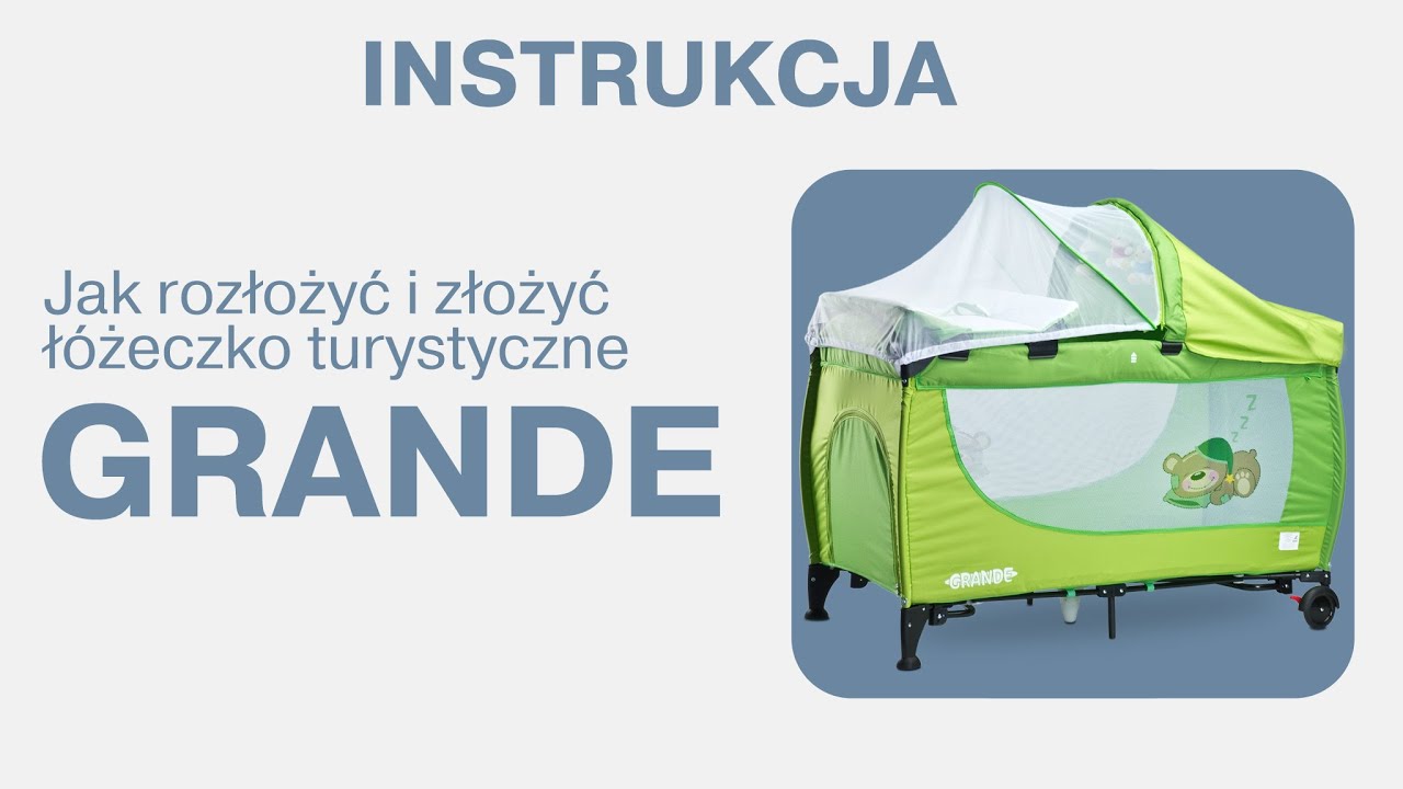 Łóżeczka turystyczne CARETERO Grande Medio Simplo - rozkładanie, składanie