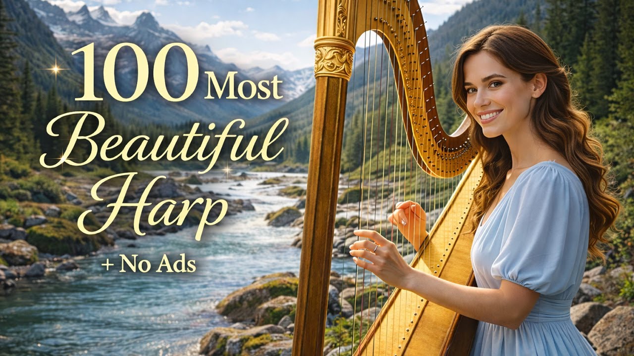 100 Most Beautiful Music Instrumentals 😌 No Ads 😌 Relaxing Background Music Harp