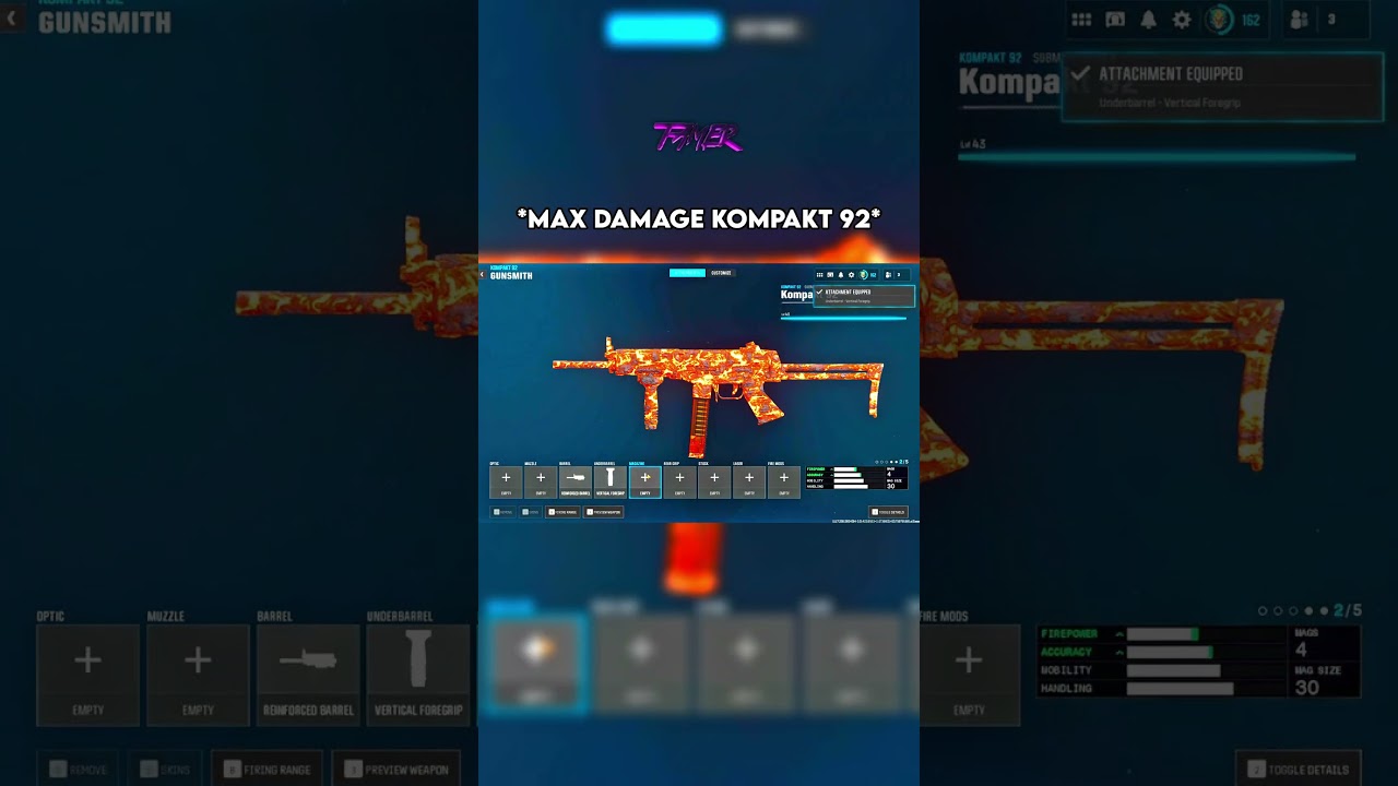 THE *MAX DAMAGE* KOMPAKT 92 BUILD on WARZONE 👑 #warzone #callofduty #bo6 #rebirthisland #cod #shorts