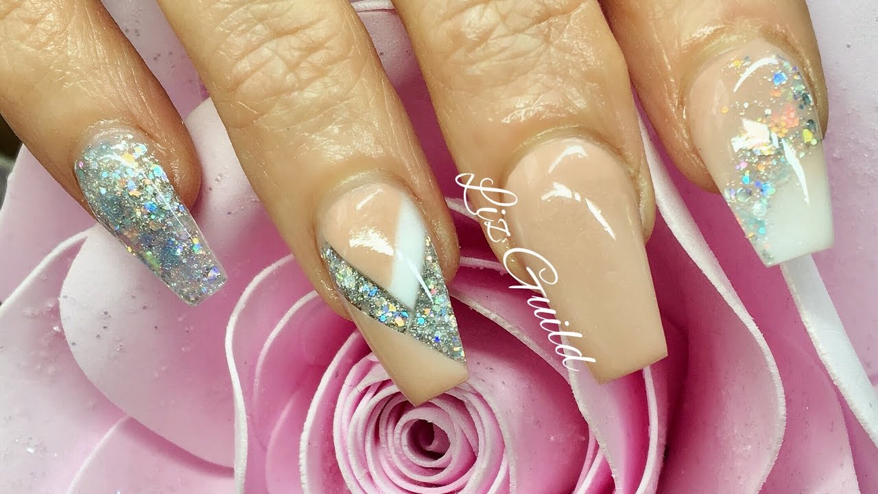 Acrylic Nails | Geometric Nails | Nude Nails