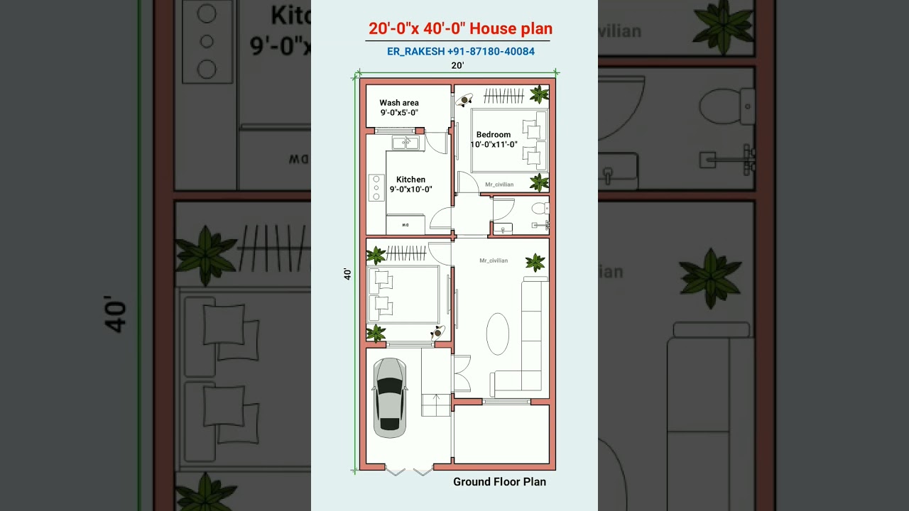20x40  House plan &  design #shorts #viral #floorplan #homeplan #homedesign #houseplan