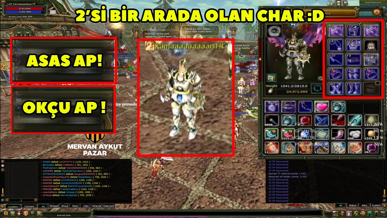 Wisko - (Zero) Hem Ok&ccedil;u Hem Asas Oynanabilen Full İtemli Chara Giriyor ! Knight Online