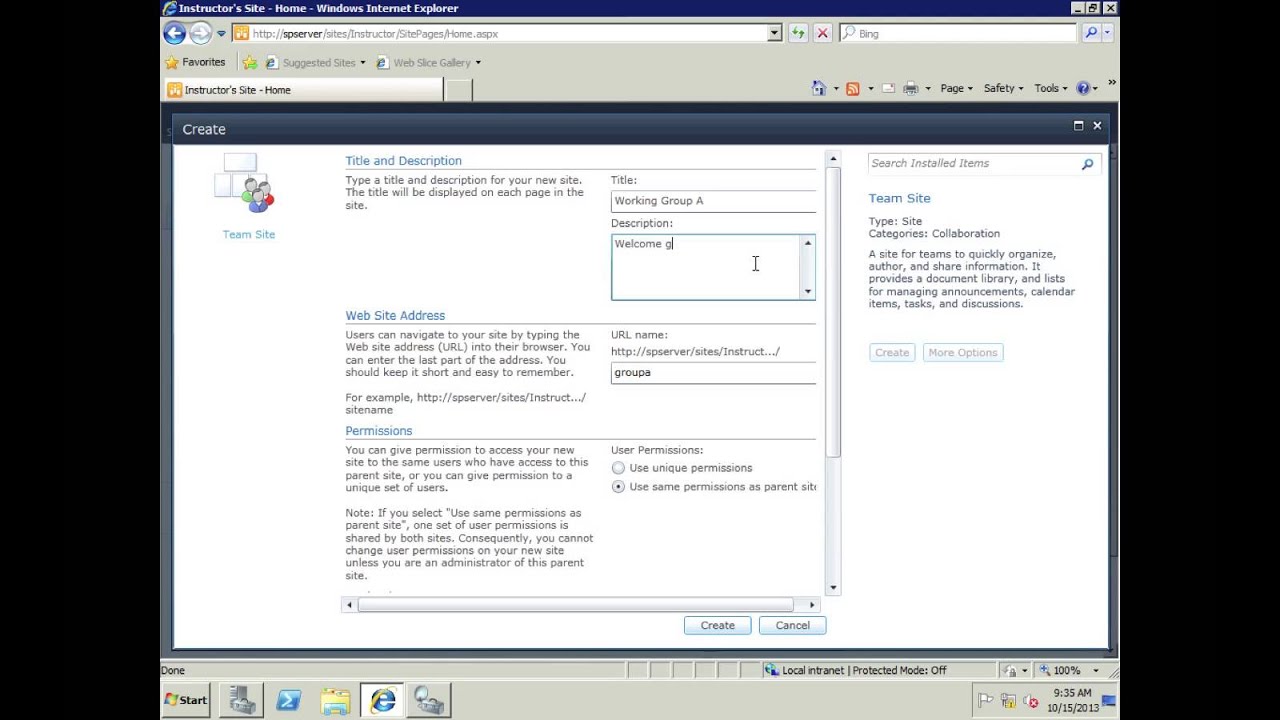 SharePoint 2010: How To Create A Basic Site