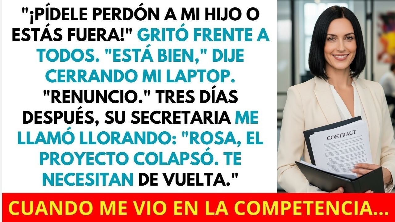 “¡Estás Fuera del Proyecto Hasta que le Pidas Perdón a Mi Hijo!”— Así que Renuncié. Luego Pasó Esto.