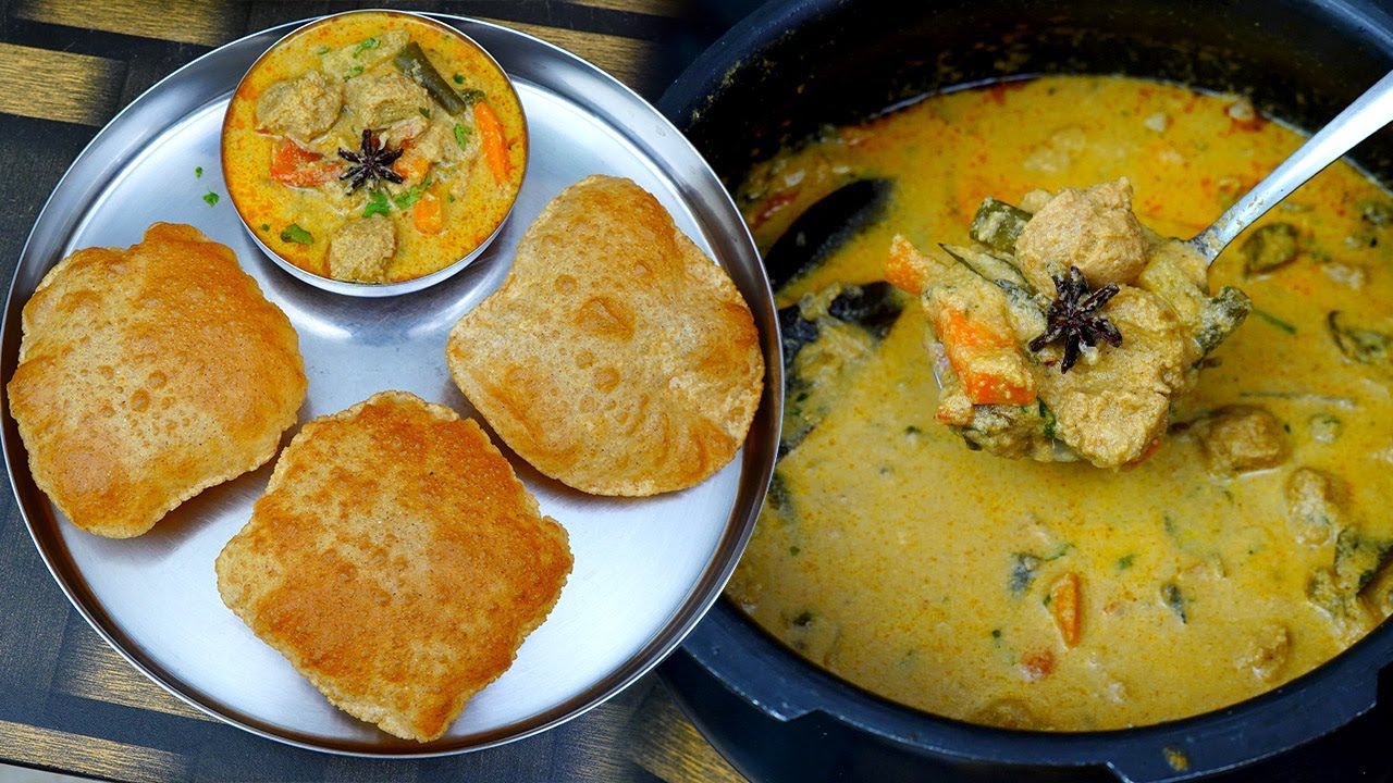 செம டேஸ்ட்டான வெஜ் குருமா💕ஆயில் குடிக்காத பல தானிய பூரி😍Millet Poori | Veg kuruma | Poori in tamil