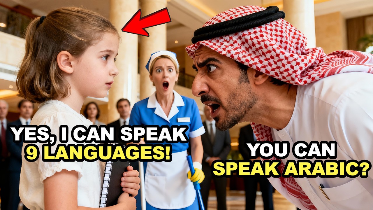 THE ARAB MILLIONAIRE WAS ABOUT TO LEAVE — UNTIL THE JANITOR’S DAUGHTER BEGGED HIM IN ARABIC