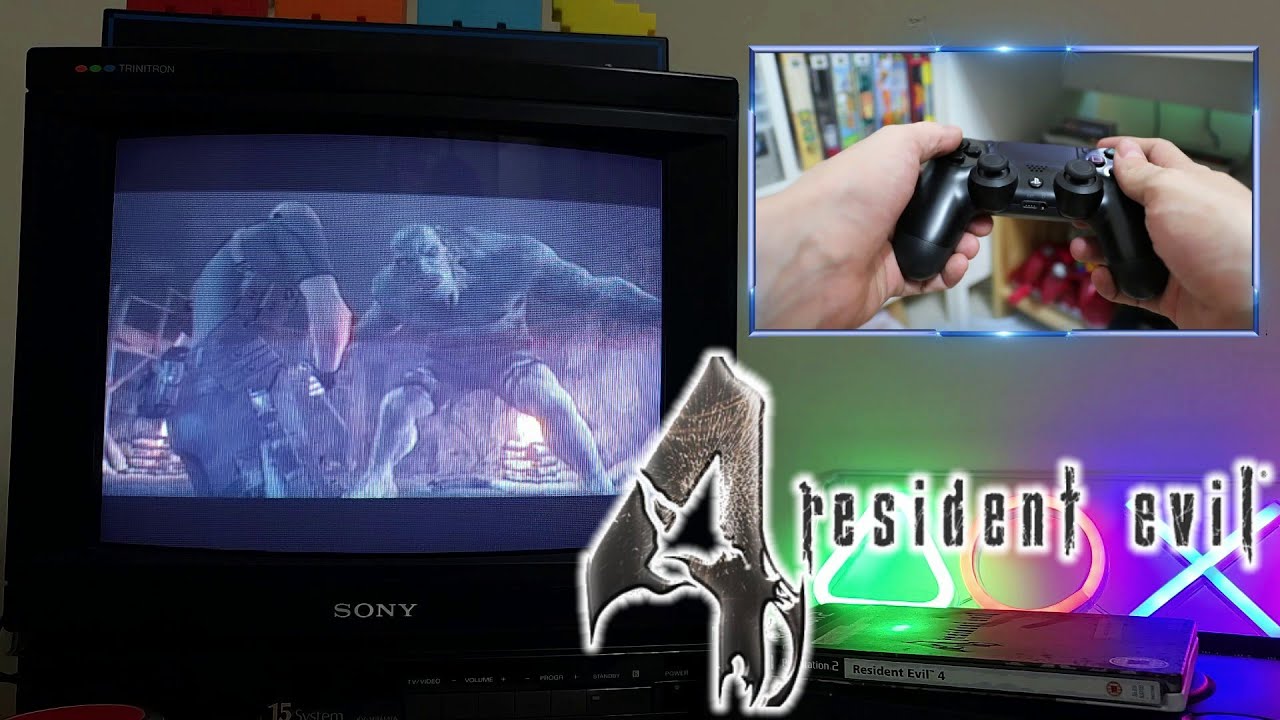 Resident Evil 4 Gameplay on an original Playstation 2 with a Trinitron CRT TV