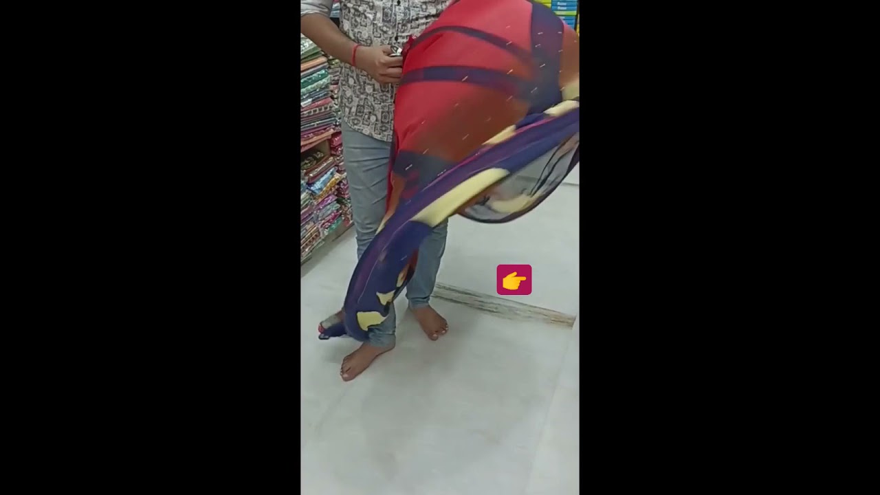 GEORGET WEIGHTLESS SAREE with HAND WORK AND LACE BORDER BY JK TEXTILES TRICHY