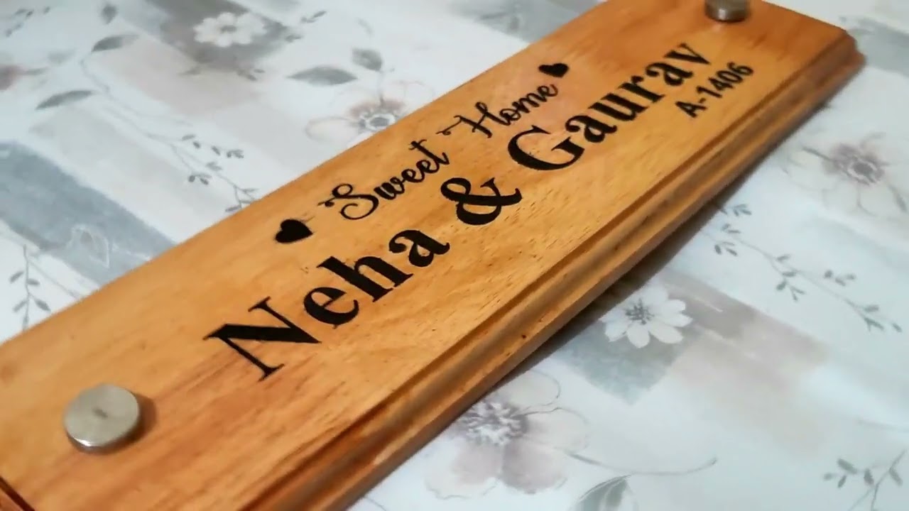 Best grade wooden door name plate for flats | High speed delivery by  WestBengal.artsNprints.com