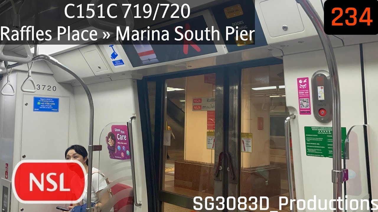 [SMRT][EXCLUSIVE DOOR FAULT] KSF C151C [719/720] - NS26 Raffles Place » NS28 Marina South Pier (NSL)