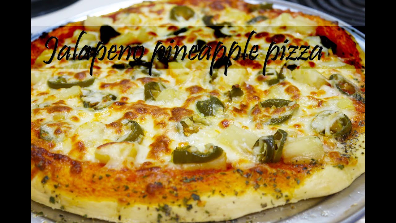 Jalapeno pineapple pizza with herb garlic butter by crazy4veggie.com