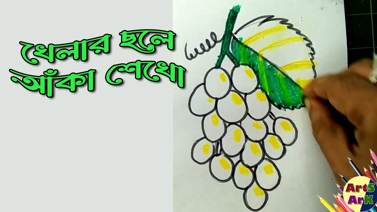 Grapes drawing easy for beginners | How to draw Grapes | Arts Ark drawing class