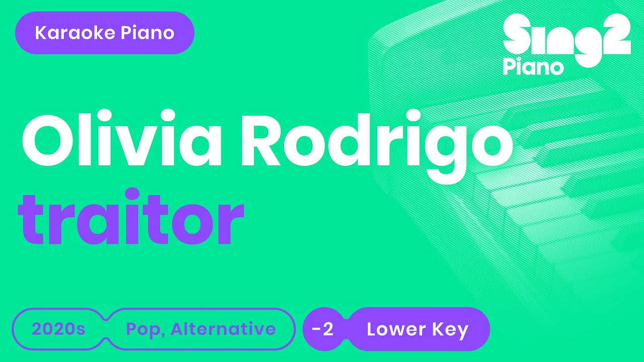 Olivia Rodrigo - traitor (Lower Key) Karaoke Piano