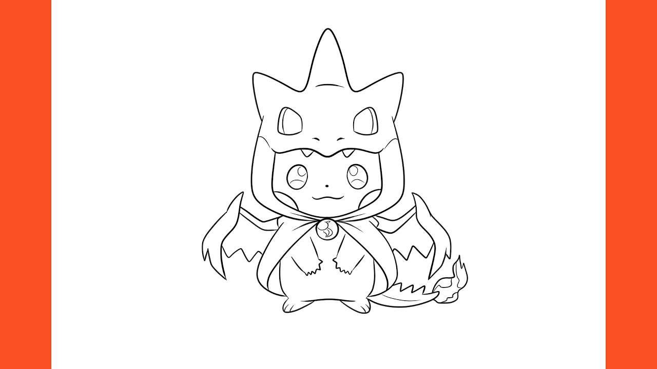 How To Draw Pikachu Charizard Costume (Pokémon)