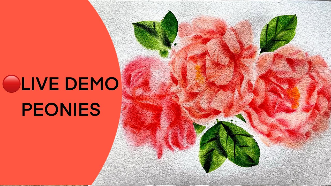 🔴LIVE DEMO: Watercolor Tutorial | Loose Peonies
