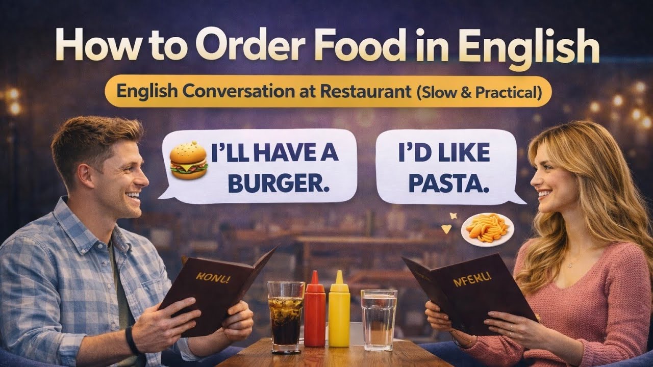 Order Food in English at Restaurant Without Feeling Nervous | Easy Conversation Practice podcast 🎙️