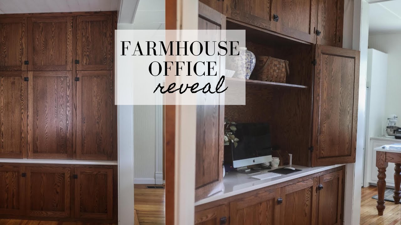 Farmhouse Office Reveal | My new work space in the kitchen
