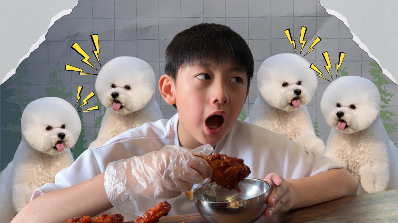 Eating At A Cafe With 10 Dogs