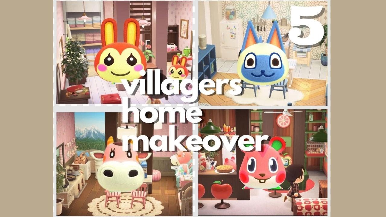 Villagers Home Makeover Part 5 | ACNH Silent ASMR Decorating | Bunnie, Mitzi, Norma, Apple