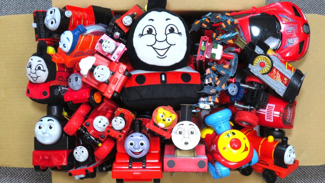 Playing with my red toy collection