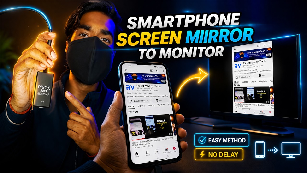 How to Mirror Smartphone Screen to Any Monitor via USB 2.0 to HDMI Converter